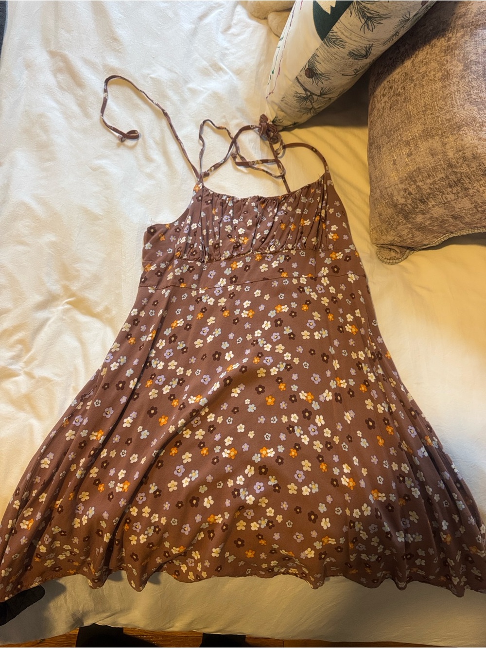 La Hearts Brown Floral Mini Dress
